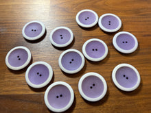 Load image into Gallery viewer, Purple &amp; White Plastic Button Blowout    Price for 12 buttons