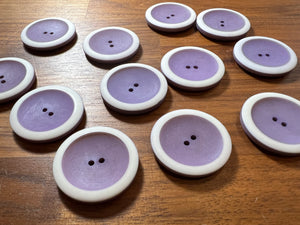 Purple & White Plastic Button Blowout    Price for 12 buttons