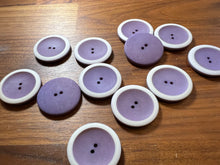 Load image into Gallery viewer, Purple &amp; White Plastic Button Blowout    Price for 12 buttons