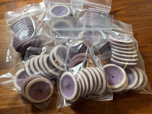 Load image into Gallery viewer, Purple &amp; White Plastic Button Blowout    Price for 12 buttons