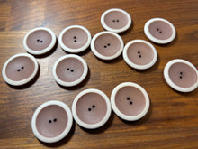 Load image into Gallery viewer, Terracotta &amp; White Plastic Button Blowout    Price for 12 buttons