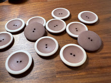 Load image into Gallery viewer, Terracotta &amp; White Plastic Button Blowout    Price for 12 buttons