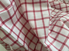 Load image into Gallery viewer, #1866 Pink &amp; White Windowpane Italian 100% Cotton Shirting Remnants 2x Available