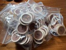 Load image into Gallery viewer, Terracotta &amp; White Plastic Button Blowout    Price for 12 buttons