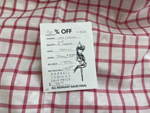 Load image into Gallery viewer, #1865 Pink &amp; White Windowpane Italian 100% Cotton Shirting Remnant