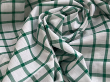 Load image into Gallery viewer, #1867 Emerald Green Windowpane Italian 100% Cotton Shirting Remnant