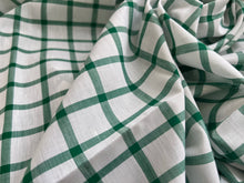 Load image into Gallery viewer, #1867 Emerald Green Windowpane Italian 100% Cotton Shirting Remnant