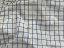 Load image into Gallery viewer, #1868 Baby Blue Windowpane Italian 100% Cotton Shirting Remnant