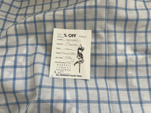 Load image into Gallery viewer, #1868 Baby Blue Windowpane Italian 100% Cotton Shirting Remnant