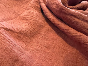 #1301 Crinkle Pottery Orange 100% Linen Remnant