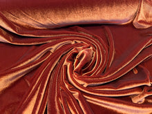 Load image into Gallery viewer, Burnt Orange Stretch Velvet 93% Polyester 7% Spandex     1/4 Meter Price