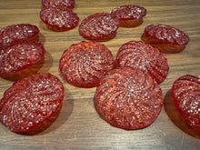 Load image into Gallery viewer, Vintage Red Plastic Sparkle Button Blowout    Price for 12 buttons