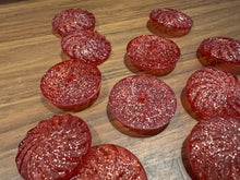 Load image into Gallery viewer, Vintage Red Plastic Sparkle Button Blowout    Price for 12 buttons