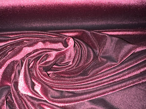 Cranberry Stretch Velvet 93% Polyester 7% Spandex     1/4 Meter Price