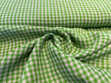 Load image into Gallery viewer, Lime Green Gingham Lightweight 100% Linen.   1/4 Metre Price