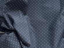 Load image into Gallery viewer, #1886 Navy Blue Mini Paisley Italian 100% Cotton Shirting Remnant