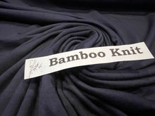 Load image into Gallery viewer, Navy Blue 92% Bamboo 8% Spandex Knit.    1/4 Meter Price
