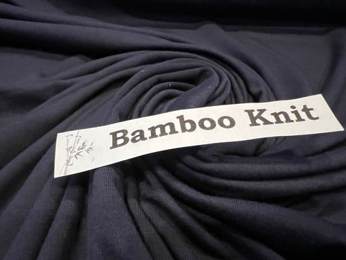 #1264 Navy Blue 92% Bamboo 8% Spandex Knit Remnant