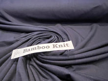 Load image into Gallery viewer, Navy Blue 92% Bamboo 8% Spandex Knit.    1/4 Meter Price