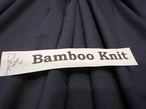 Navy Blue 92% Bamboo 8% Spandex Knit.    1/4 Meter Price