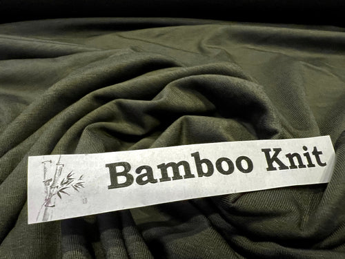 #1254 Bark Green 92% Bamboo 8% Spandex Knit Remnant