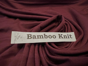 Merlot 92% Bamboo 8% Spandex Knit.    1/4 Meter Price