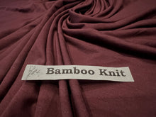 Load image into Gallery viewer, Merlot 92% Bamboo 8% Spandex Knit.    1/4 Meter Price