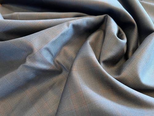 #1312 Midnight Navy 100% Wool Gabardine Remnant