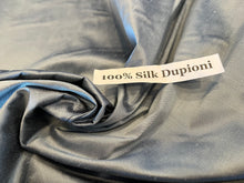 Load image into Gallery viewer, Steel Blue Shot  Dupioni/Shantung 100% Silk.      1/4 Meter Price