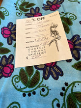 Load image into Gallery viewer, #1523 Turquoise Beaded Floral Indigenous Print.   100% Cotton Remnant