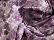 Load image into Gallery viewer, #1904 Purple Daisies Digital Printed Italian 100% Cotton Shirting Remnants 2x Available