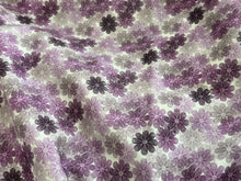 Load image into Gallery viewer, #1904 Purple Daisies Digital Printed Italian 100% Cotton Shirting Remnants 2x Available