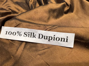 Westchester Gold Brown Shot Dupioni/Shantung 100% Silk.      1/4 Meter Price