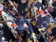 Load image into Gallery viewer, #1908 Purple Modern Flowers Digital Printed Italian 100% Cotton Shirting Remnant