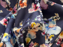 Load image into Gallery viewer, #1908 Purple Modern Flowers Digital Printed Italian 100% Cotton Shirting Remnant