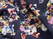 Load image into Gallery viewer, #1908 Purple Modern Flowers Digital Printed Italian 100% Cotton Shirting Remnant