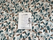 Load image into Gallery viewer, #1909 Aqua Flowers Digital Printed Italian 100% Cotton Shirting Remnant