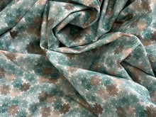 Load image into Gallery viewer, #1911 Aqua Daisies Digital Printed Italian 100% Cotton Shirting Remnant
