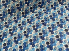 Load image into Gallery viewer, #1915 Shades of Blue Daisies Digital Printed Italian 100% Cotton Shirting Remnant
