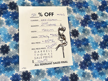 Load image into Gallery viewer, #1915 Shades of Blue Daisies Digital Printed Italian 100% Cotton Shirting Remnant