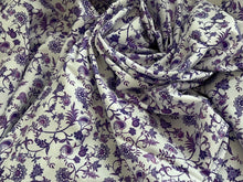 Load image into Gallery viewer, #1917 Purple Baroque Digital Printed Italian 100% Cotton Shirting Remnant