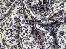 Load image into Gallery viewer, #1917 Purple Baroque Digital Printed Italian 100% Cotton Shirting Remnant