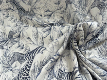 Load image into Gallery viewer, #1765 Blue Safari printed 100% Viscose Voile Remnant