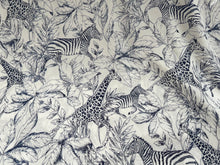 Load image into Gallery viewer, #1765 Blue Safari printed 100% Viscose Voile Remnant