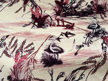 Load image into Gallery viewer, #.   Wetlands printed 100% Italian Cotton Suiting Remnants
