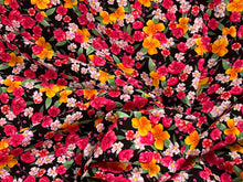 Load image into Gallery viewer, #1769 Floral Garden Printed Italian 100% Viscose Challis Remnants