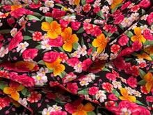 Load image into Gallery viewer, #1769 Floral Garden Printed Italian 100% Viscose Challis Remnants