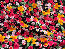 Load image into Gallery viewer, #1769 Floral Garden Printed Italian 100% Viscose Challis Remnants