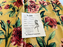 Load image into Gallery viewer, #1544 Designer Yellow &amp; Pink Roses Silk Remnant