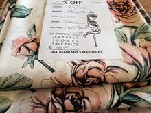 Load image into Gallery viewer, #1545 Designer Green White &amp; Pink Roses Silk Remnants  4x  Available